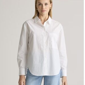 Quince 100% Organic Cotton Poplin Long Sleeve Boyfriend Shirt